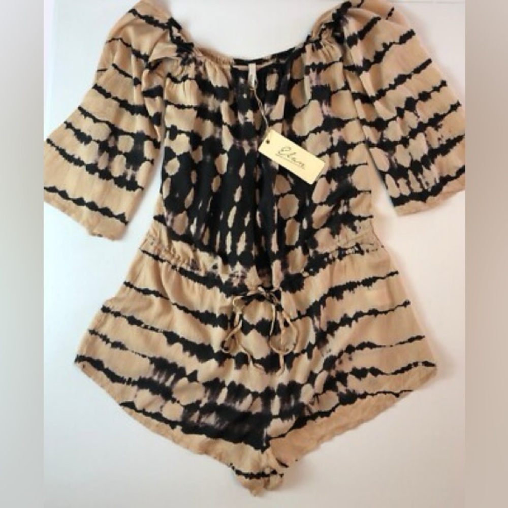 Elan Stylish Women's open sleeve Romper large NWT - Picture 2 of 4